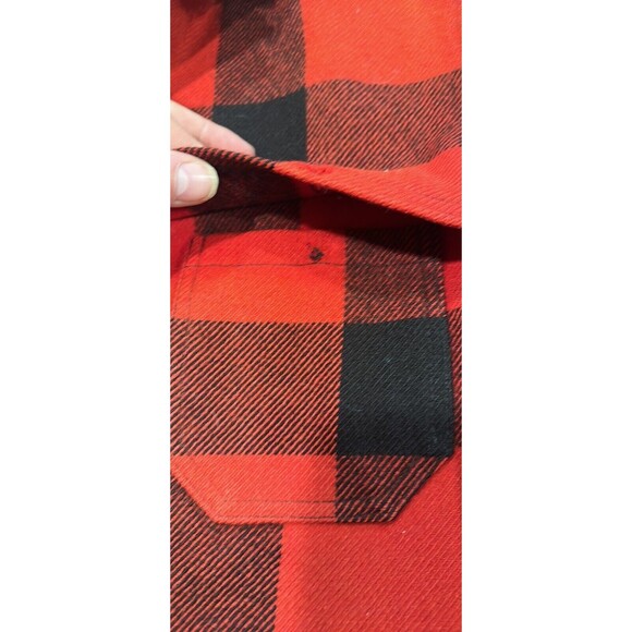 Distressed Bemidji Woolen Mills MACKINAW Med Red Check Hunting Jacket SEE PHOTOS - Picture 5 of 9